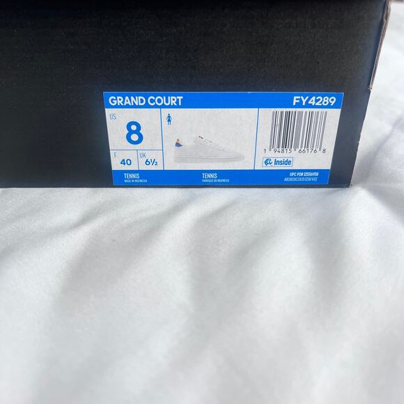 Hard to Find NWT Adidas Grand Court Pride Rainbow White Sneakers FY4289 W 8 - Picture 9 of 10